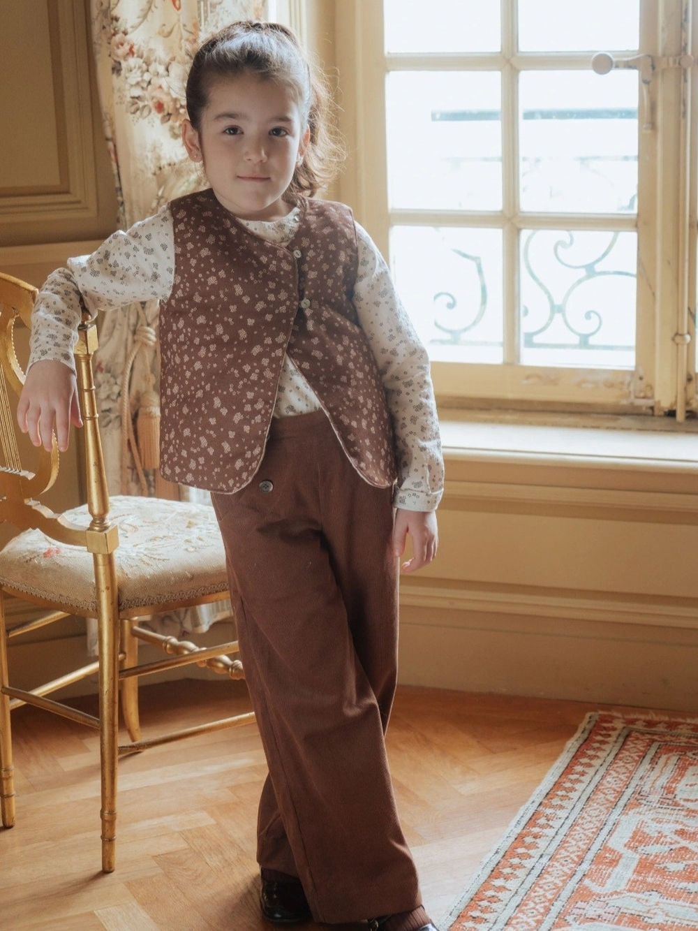 Risu Risu Paris Brown Organic Corduroy Luco Pants Size 8 Kids Luxury
